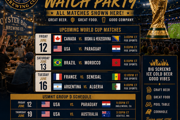 The 2026 World Cup Starts Today — Watch Every Match at Oyster Bay Brewing